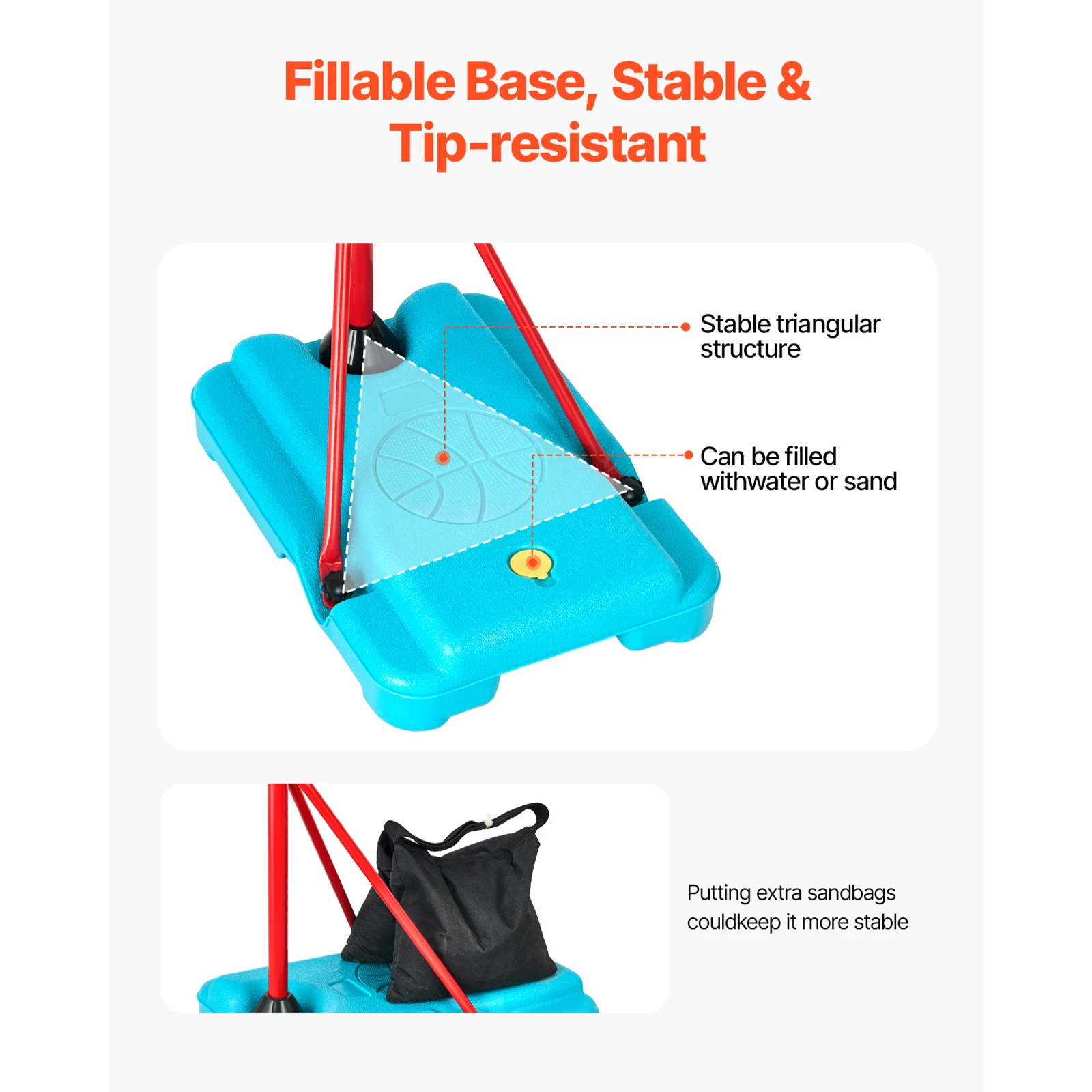 Justerbar barnbasketkorg 104–190 cm – inomhus och utomhus 3 Justerbar barnbasketkorg 104–190 cm – inomhus och utomhus - Bild 3