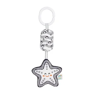 Spjälsängsleksak: Hängande mjuk plysch rattle-leksak med musik – kanin/stjärnform för småbarn