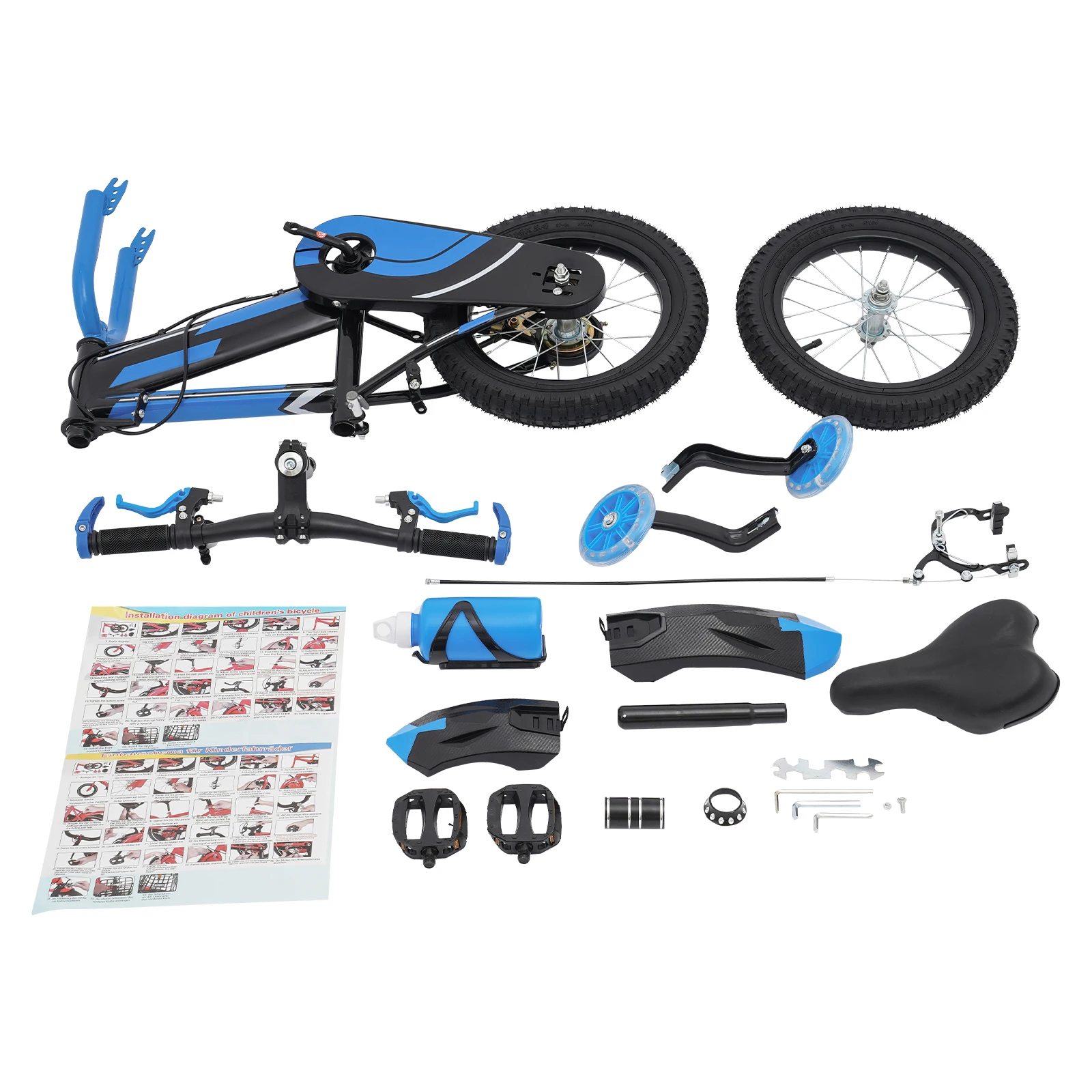 14-tums barncykel med stödhjul och vattenflaska, justerbar sadel 6 14-tums barncykel med stödhjul och vattenflaska, justerbar sadel - Bild 6