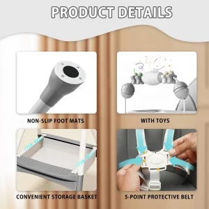 Justerbar höjd barnstol – Bärbar matstol med dubbelvånings tallrik 14 Justerbar höjd barnstol – Bärbar matstol med dubbelvånings tallrik