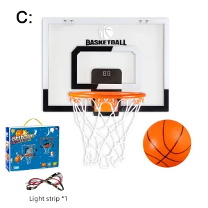 Väggmonterad hopfällbar basketkorg för barn – dunkspel, inomhus/utomhus, för 3 år och uppåt