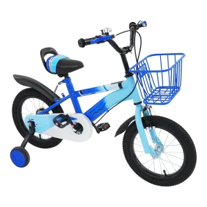 14-tums barncykel med stödhjul och justerbar sadel – lila/blå 15 14-tums barncykel med stödhjul och justerbar sadel – lila/blå