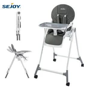 Alternative view of Barnstol med 5-punktssele och justerbar bricka i 3 lägen, 360° hjul och hopfällbar – CE/CPC-certifierad