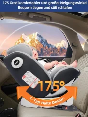 AP03 KL005 ECE R129 Bilbarnstol 360° roterbar med Isofix, grupp 0+/1/2/3 (9–36 kg/0–12 år), 5-punkts bälte