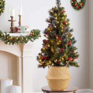 Vägg- och hängkorg i naturlig rotting/strå – blomsterkorg, handvävd