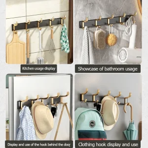 Borrfri uppgradering: justerbar bredd och tjocklek – dörrkrok, klädkrok för badrum och kök (6-pack)