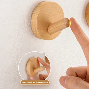 Enkel bokträ- och valnötträkrok – väggmonterad upphängning för kläder och nycklar