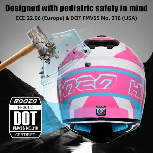 Alternative view of Motocrosshjälm för barn 3–12 år — DOT-godkänd, inkl. glasögon och handskar