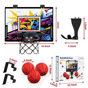Arcade-basketspelset för inomhus- och utomhusbruk – enkel uppsättning med pump och bollar, perfekt present till högtider och födelsedagar