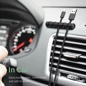 Självhäftande kabelhållareclips för kabelhantering – kabelorganisatör för skrivbord, USB-laddning och strömkablar