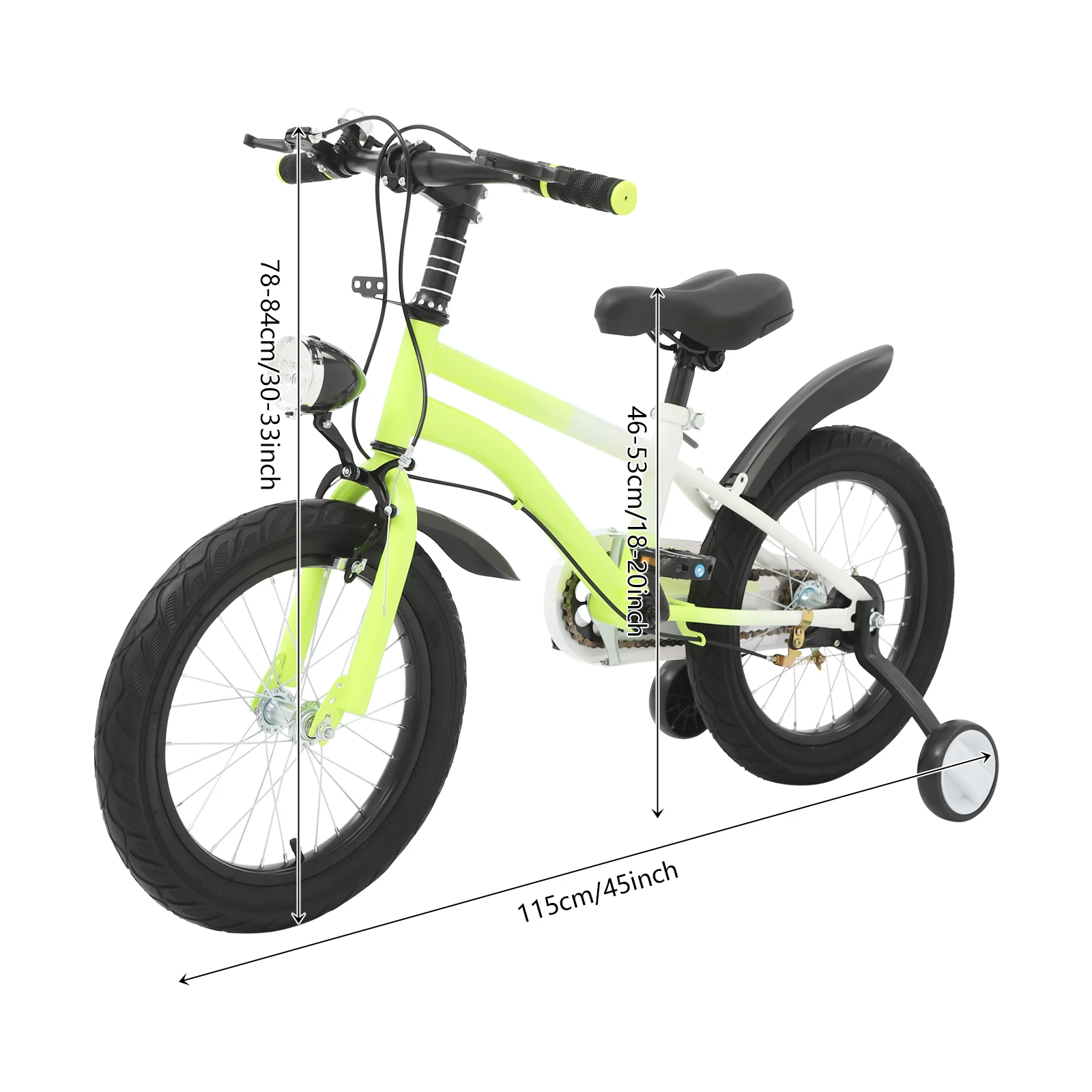 Barncykel 16 tum med stödhjul och LED-lykta (4–6 år, rosa/grön/grå) 8 Barncykel 16 tum med stödhjul och LED-lykta (4–6 år, rosa/grön/grå) - Bild 8