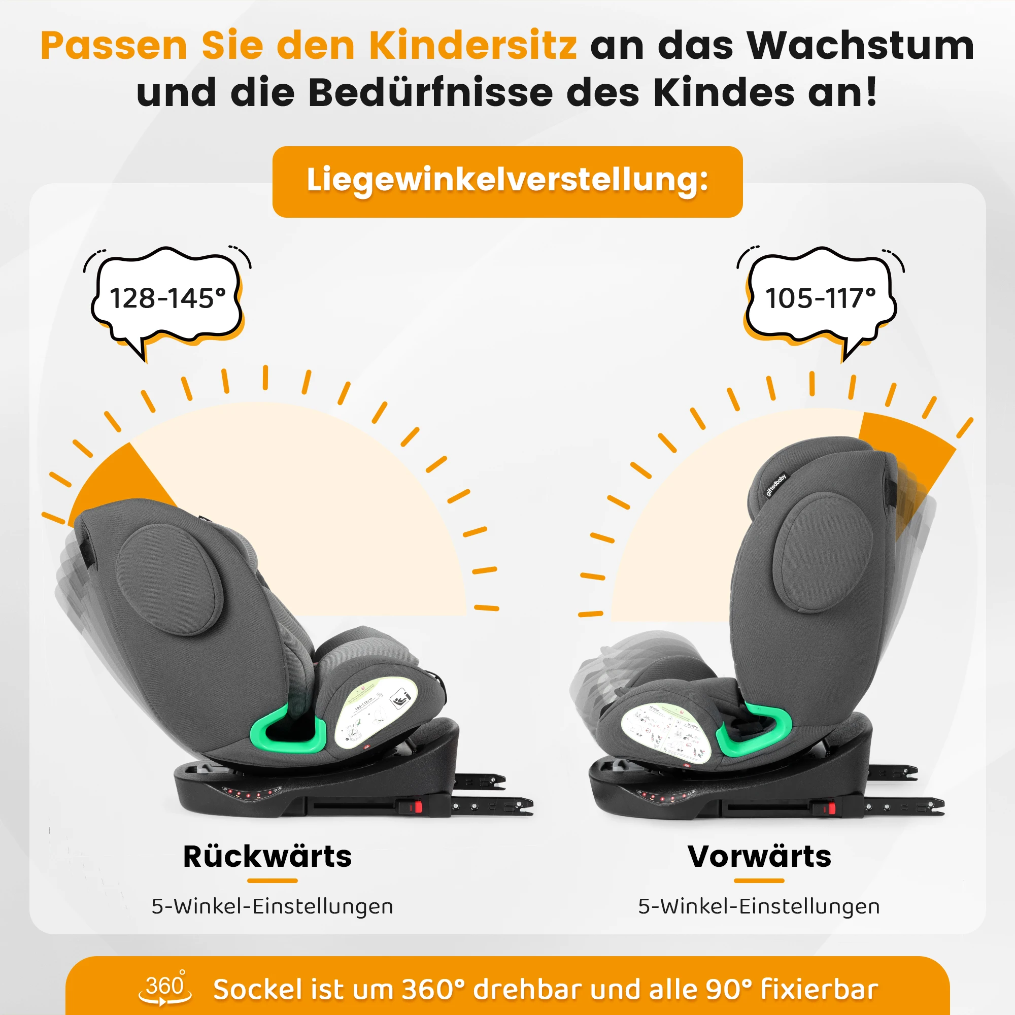 360° roterande i-Size barnstol med ISOFIX från födseln upp till 12 år 4 360° roterande i-Size barnstol med ISOFIX från födseln upp till 12 år - Bild 4