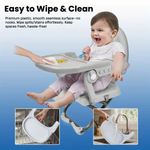 Justerbar mångfunktionell barnmatstol – portabel plastbarnstol för hemmabruk