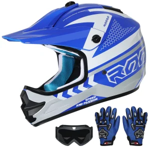 Barnhjälm motocrossstil för ATV/quad och dirt bike, DOT-godkänd, 3–12 år