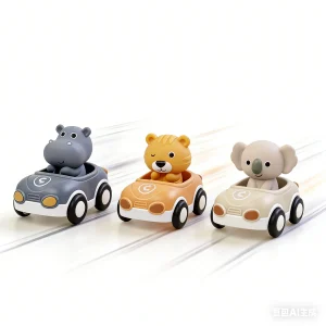 Alternative view of Baby leksaksbil med djurmotiv – glidande vagn med avtagbart mjukt fingeromslag
