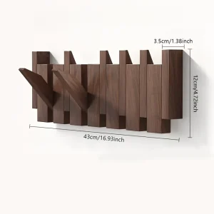 Piano Key Hängare – Väggmonterad utan borr med 5 krokar (över dörren)