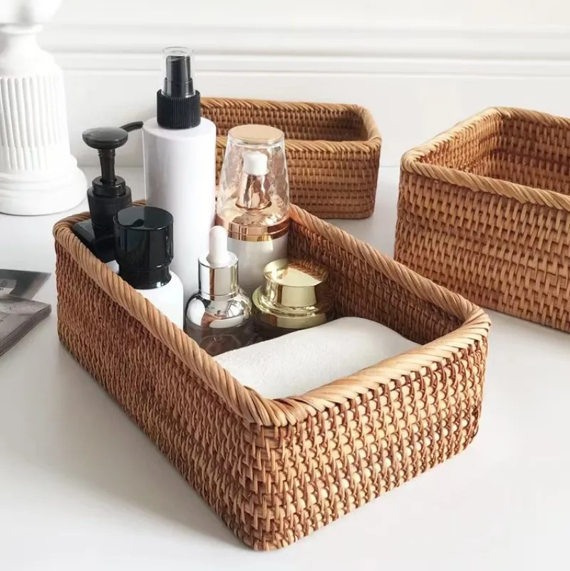 3 Storlekar Rektangulära Vävda Rattan Förvaringskorgar – Nestande Korgar, Handgjorda Wicker-korgar 3 3 Storlekar Rektangulära Vävda Rattan Förvaringskorgar – Nestande Korgar, Handgjorda Wicker-korgar - Bild 3