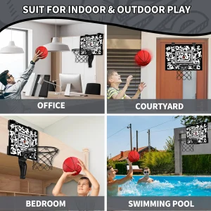 Mini basketkorg för barn med elektronisk poängräkning – backboard för inomhus och utomhus