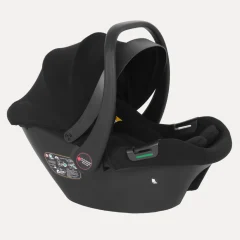 Svart bilbarnstol med Isofix-basstation, I-Size, UPF45+ solskydd och andningsbar mesh