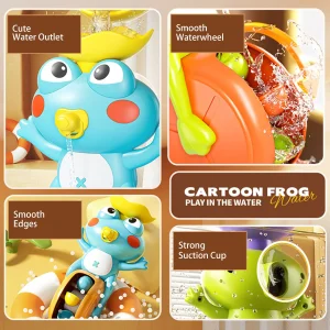 Alternative view of Vattenhjul med groda/fågel – badleksak för barn med sugkopp