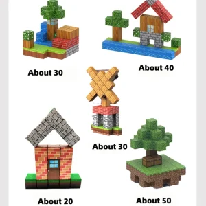 Alternative view of DIY magnetiska byggklossar – magnetset och byggblock för mini värld, STEM-konstruktion och utbildningsleksaker