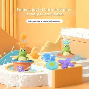 Alternative view of Krokodileksak för barn – Ljussprutande vattenstråle, flytande bad- och poolleksak