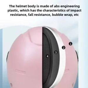 Barnhjälm med kattöron och visir, justerbar — 4–14 år, ABS, ultralätt