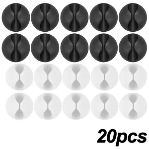 Mini kabelorganisatör – självhäftande kabelhållare för USB-laddning, skrivbord och bil (5/50 st)