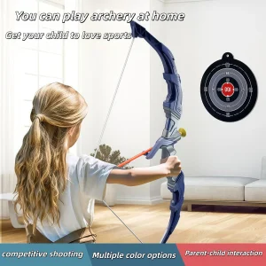 Alternative view of Båge- och pilset för barn med LED-ljus, 10 sugpilar och stor måltavla