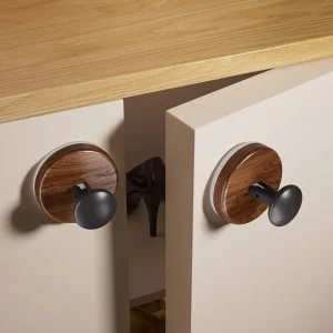 Självhäftande dörrkrok i träimitation – väggmonterad utan borr, handduks- och klädkrok för kök eller badrum