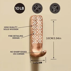 Massiv träkrok – vintage väggmonterad klädhängare