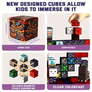 Magnetiska byggblock i voxelstil – byggset för kreativ lek