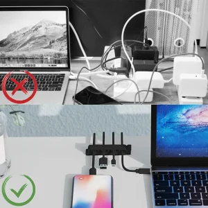 Alternative view of Kabelorganisator och kabelhållare – flexibel kabelhållare och kabelvinda i plast för mus, tangentbord och hörlurar