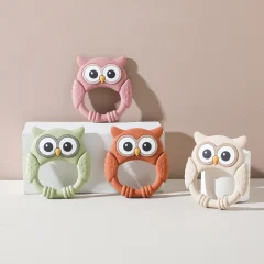 1 st Silikon‑teether för bebis – Teething Toy med djurmotiv, livsmedelsklassad silikon