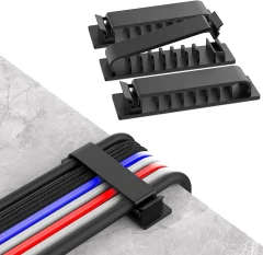 Kabelorganisator och kabelhållare – flexibel kabelhållare och kabelvinda i plast för mus, tangentbord och hörlurar