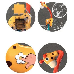 Giraffformad elektrisk vatten-sprutande badleksak för bebisar och småbarn