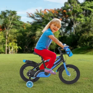 14-tums barncykel med stödhjul och vattenflaska, justerbar sadel 8 14-tums barncykel med stödhjul och vattenflaska, justerbar sadel