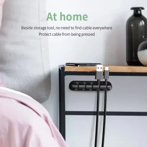 Självhäftande kabelhållareclips för kabelhantering – kabelorganisatör för skrivbord, USB-laddning och strömkablar
