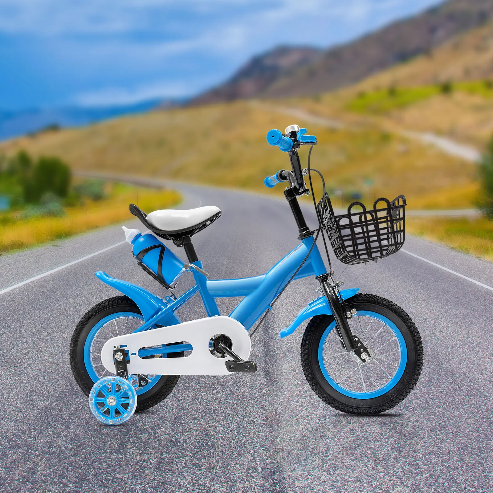 Barncykel 12 tum, blå – stabil kolstålsram och justerbar sadel (2–4 år) 3 Barncykel 12 tum, blå – stabil kolstålsram och justerbar sadel (2–4 år) - Bild 3