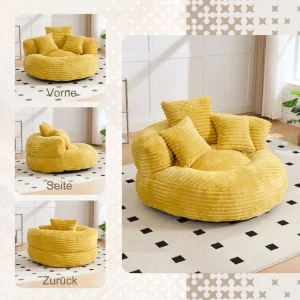 Corduroy Sitsväska – hållbar och bekväm lounge-stol med hög rygg och 3 kuddar 12 Corduroy Sitsväska – hållbar och bekväm lounge-stol med hög rygg och 3 kuddar