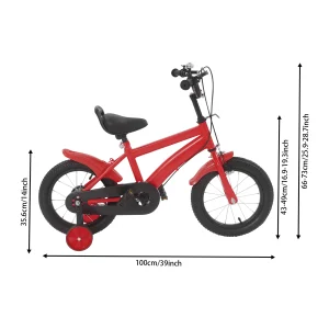 14‑tums barncykel med stödhjul och justerbar sadel – för 2–6 år