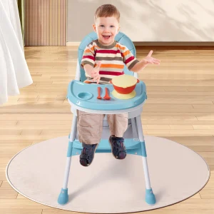Fällbar barnstol 2-i-1 för måltider och lek, justerbar höjd, med 1-set livsmedelsklass PP-bestick för 6 månader–6 år 12 Fällbar barnstol 2-i-1 för måltider och lek, justerbar höjd, med 1-set livsmedelsklass PP-bestick för 6 månader–6 år