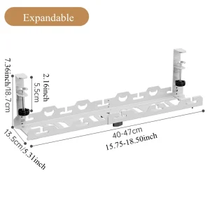 Under skrivbordet kabelränna utan borr – tvåhåls kabelkanal och kabelorganisator