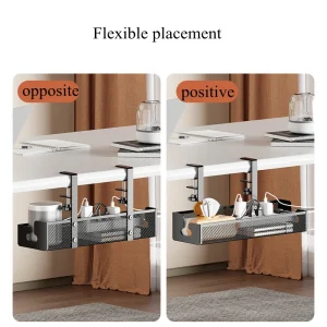 Under skrivbord kabelförvaringskorg i metall