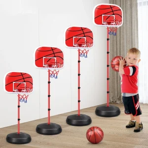 Justerbar barnbasketkorg 63–165 cm – stående ställbar korg för inomhus/utomhus lek