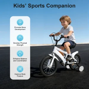 14‑tums barncykel med stödhjul och justerbar sadel – för 2–6 år