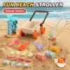23-delars strandvagnsset med sandverktyg – flyttbar vagn för sandslottlek utomhus