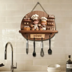 Alternative view of En tränyckelhållare med fyra metallkrokar – färgglad och unik design