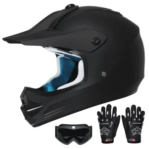 Barnhjälm motocrossstil för ATV/quad och dirt bike, DOT-godkänd, 3–12 år