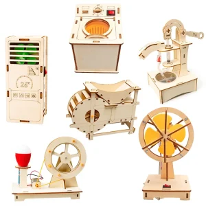 DIY Träbaserad Modellbyggsats – Vetenskaps- och Teknikexperiment Leksak